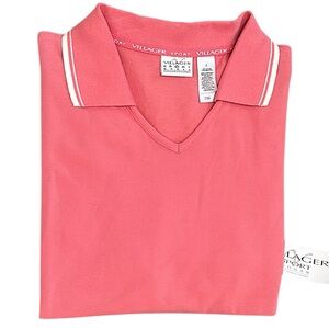 New VTG 90s Villager Sport Plus Women’s Pink Polo Shirt Size 2